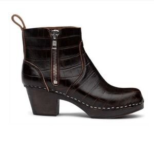Swedish Hasbeens Boots Zip It Emy Clog Ankle Boots | NWOB
